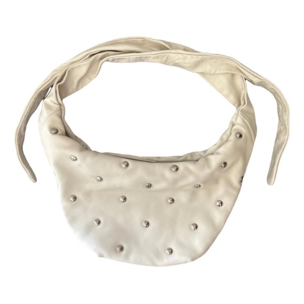 Maje studded leather bow bag in white